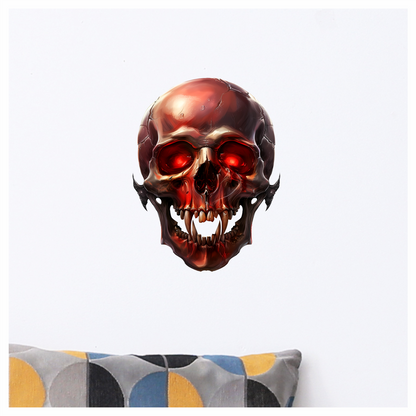 Red Skull Teeth Eyes Vinyl Sticker Decal