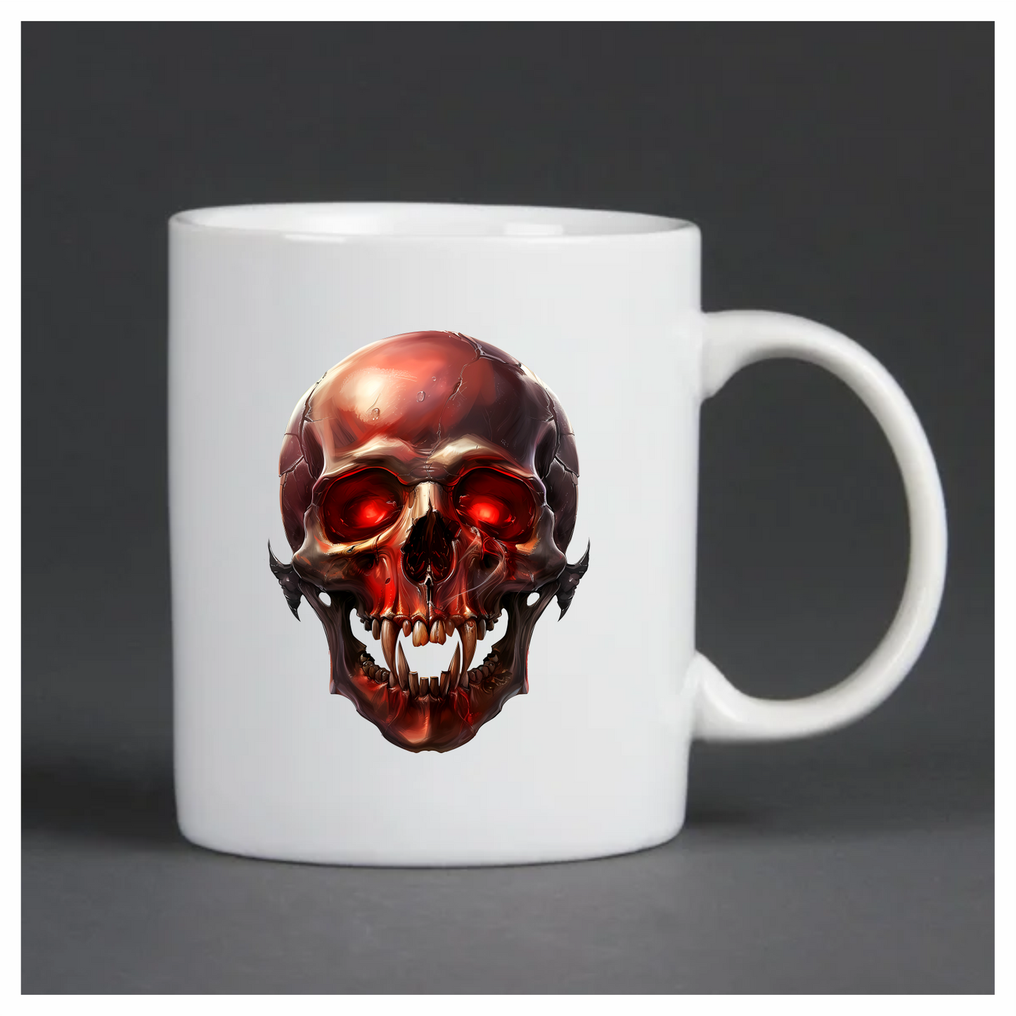 Red Skull Teeth Eyes Vinyl Sticker Decal