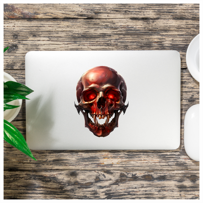 Red Skull Teeth Eyes Vinyl Sticker Decal