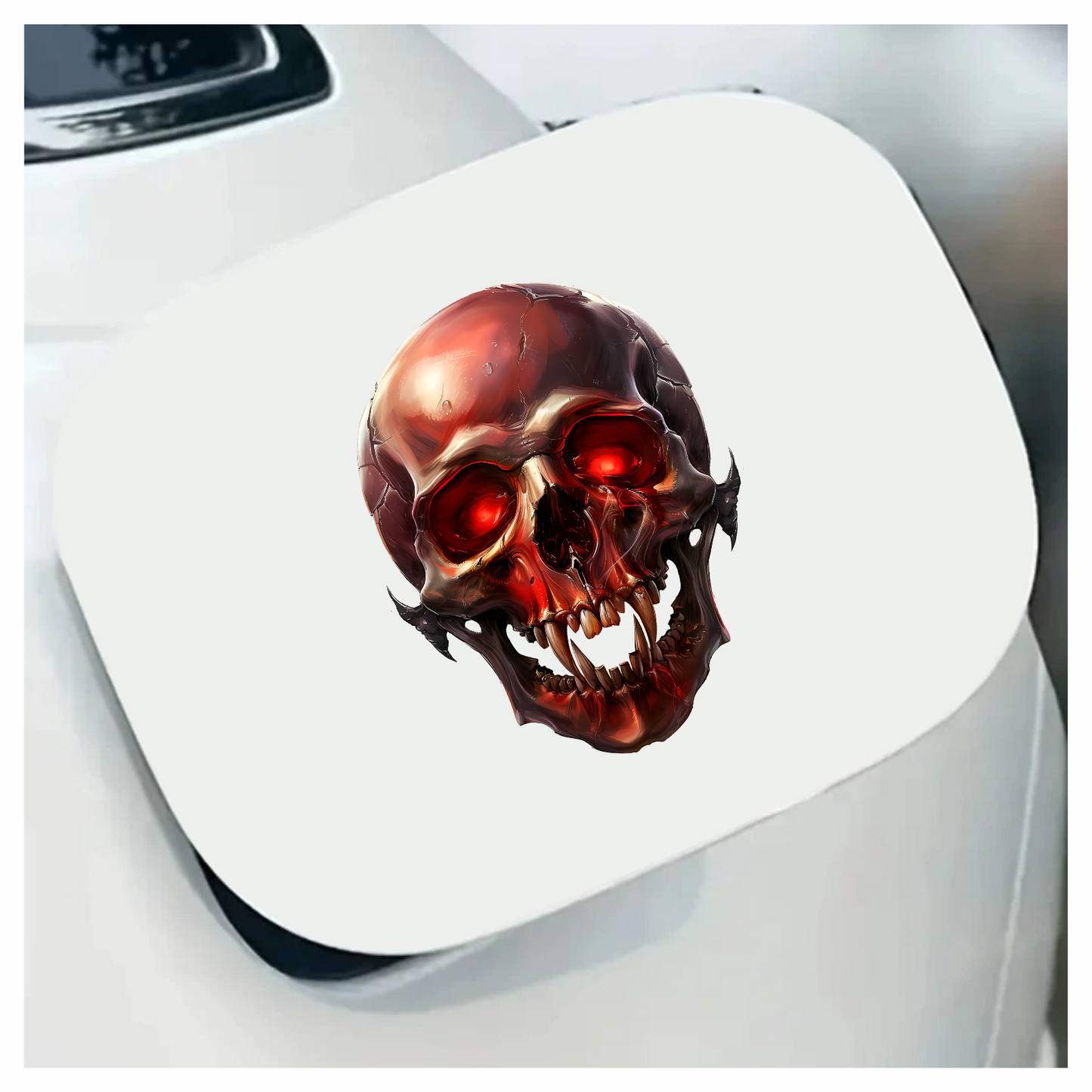 Red Skull Teeth Eyes Vinyl Sticker Decal
