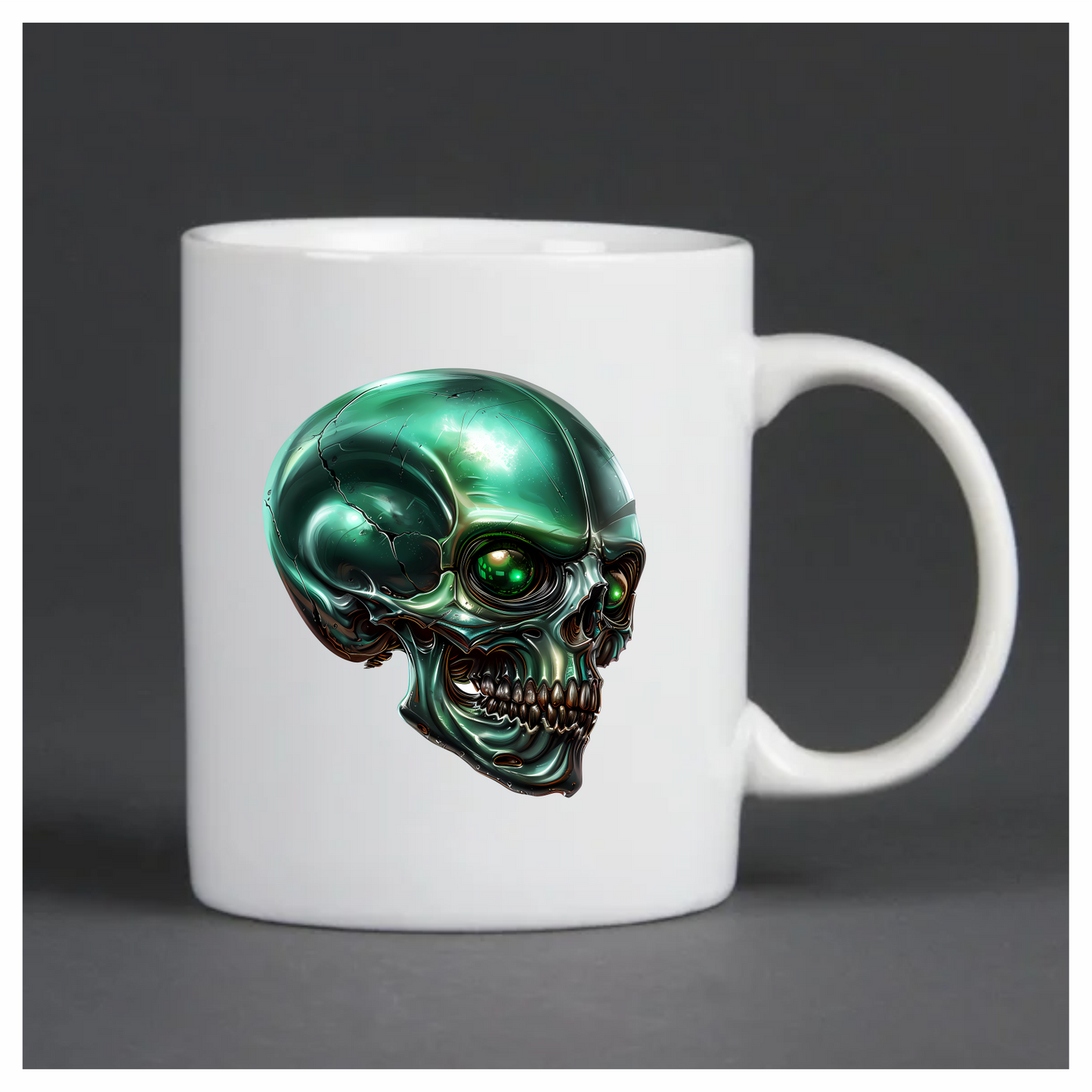 Green Skull Metallic Human Vinyl Sticker Decal