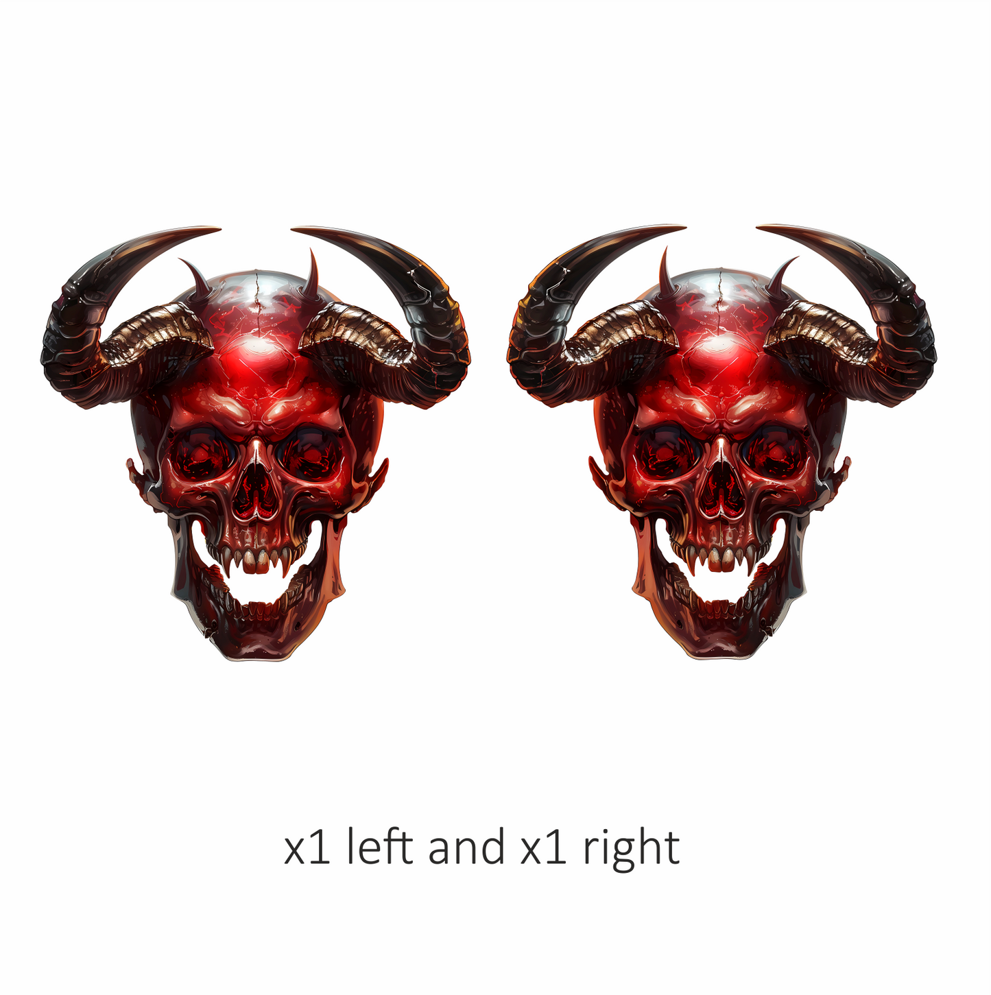 Red Skull Horns Demon Vinyl Sticker Decal