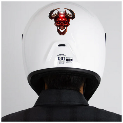 Red Skull Horns Demon Vinyl Sticker Decal