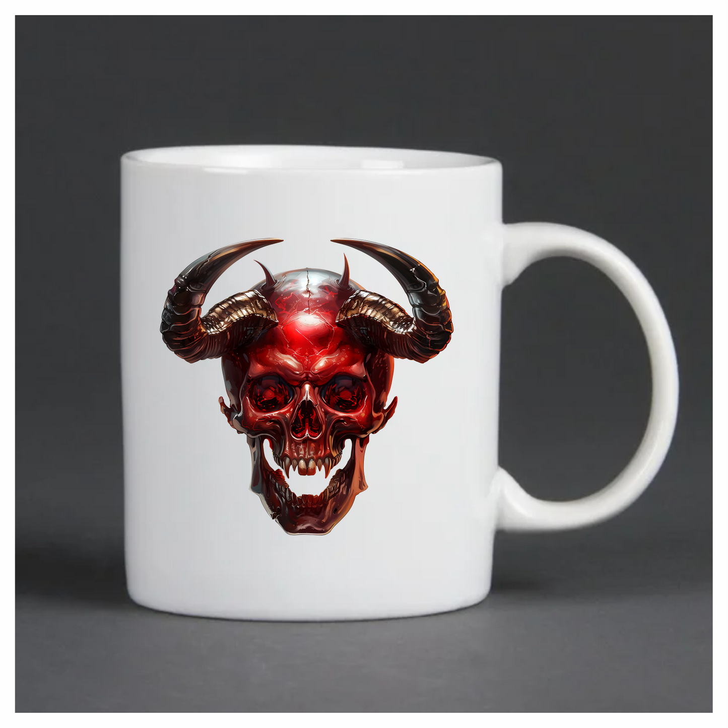 Red Skull Horns Demon Vinyl Sticker Decal