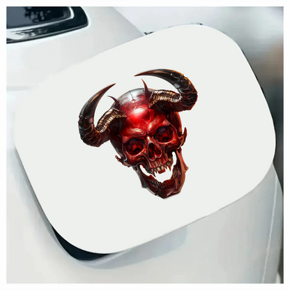 Red Skull Horns Demon Vinyl Sticker Decal