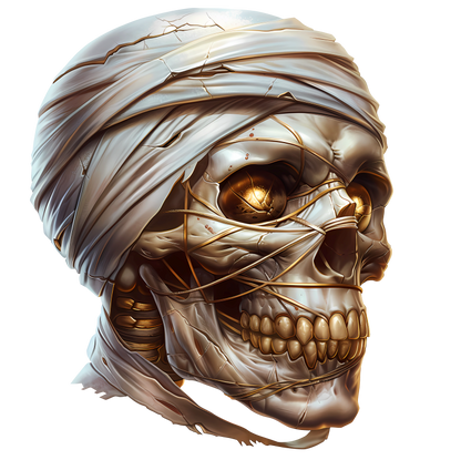 Mummy Skull Brown Eyes Teeth Vinyl Sticker Decal