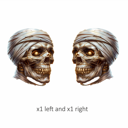 Mummy Skull Brown Eyes Teeth Vinyl Sticker Decal