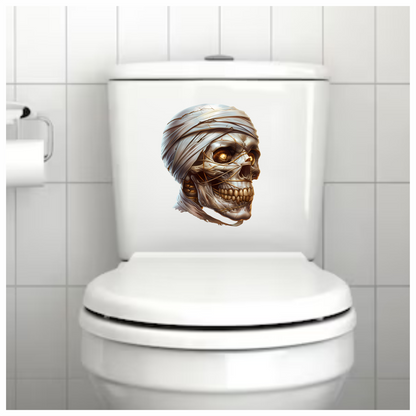 Mummy Skull Brown Eyes Teeth Vinyl Sticker Decal