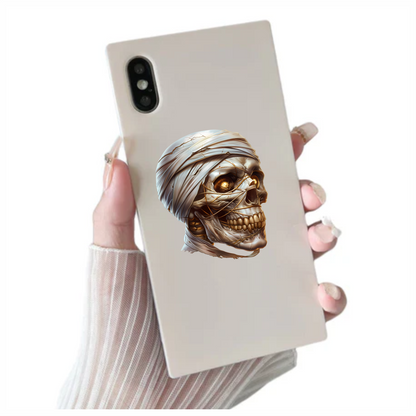 Mummy Skull Brown Eyes Teeth Vinyl Sticker Decal