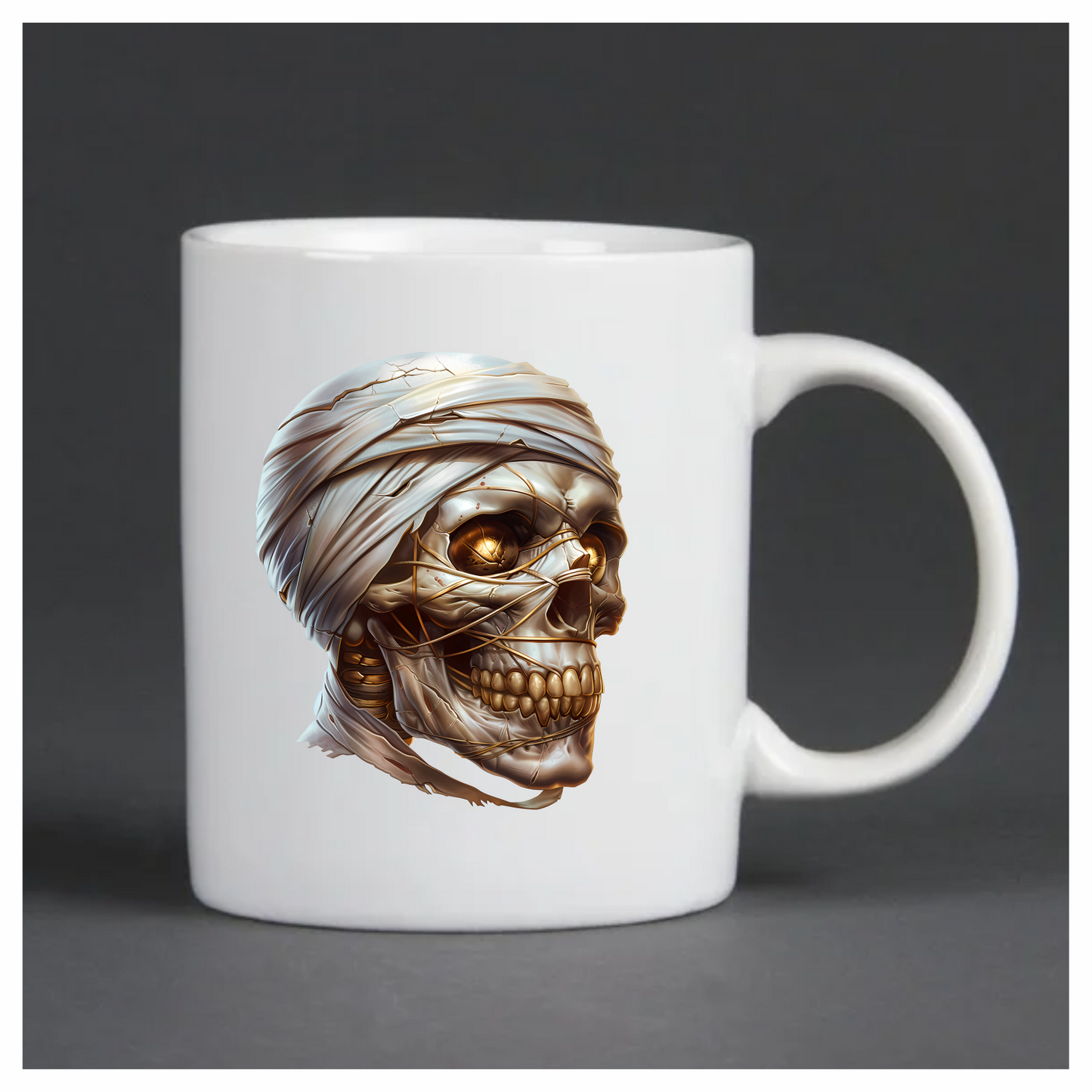 Mummy Skull Brown Eyes Teeth Vinyl Sticker Decal