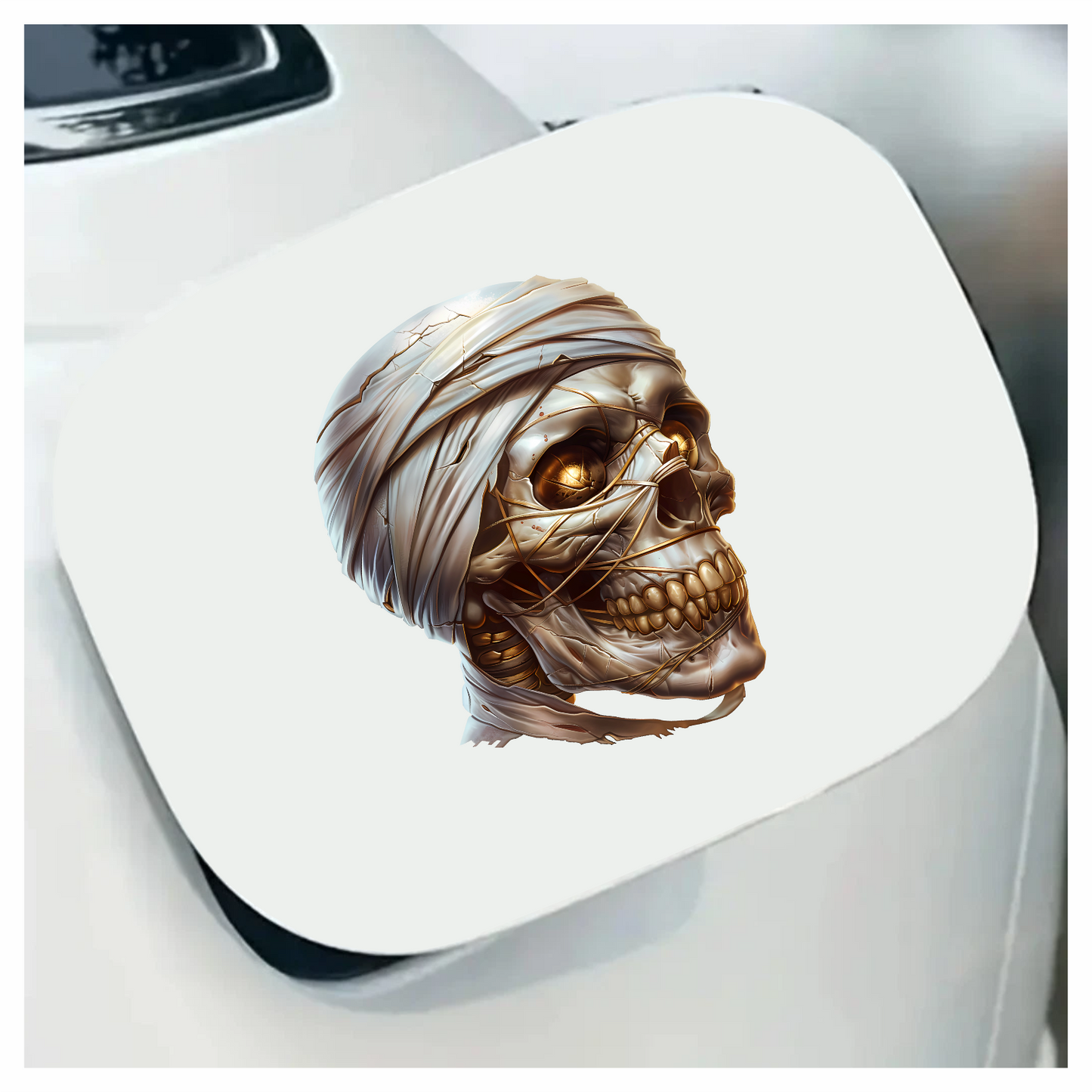 Mummy Skull Brown Eyes Teeth Vinyl Sticker Decal