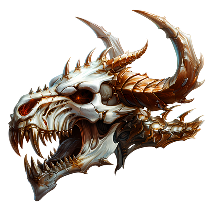 Skull Dragon Orange Vinyl Sticker Decal