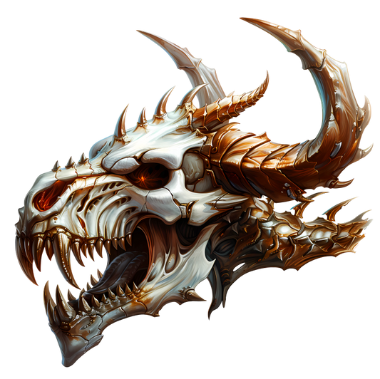 Skull Dragon Orange Vinyl Sticker Decal