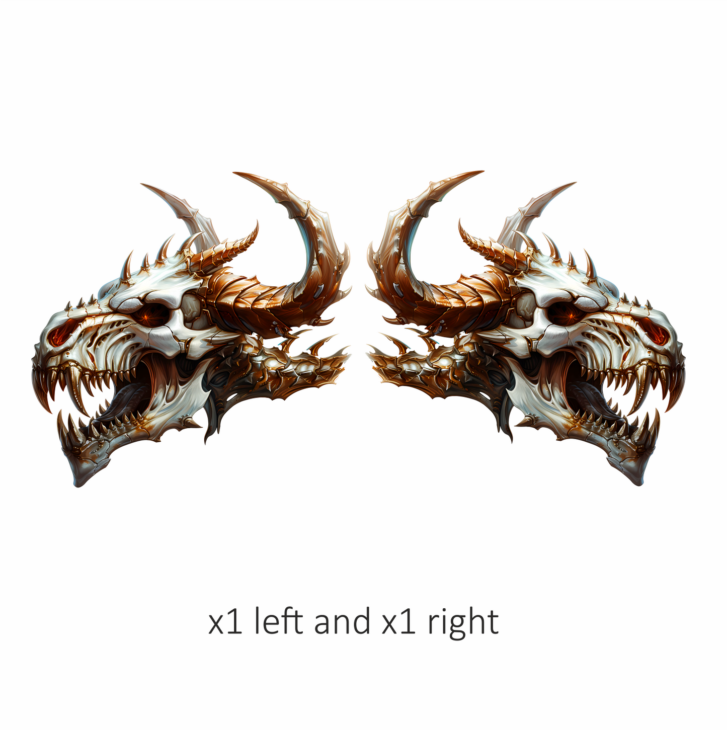 Skull Dragon Orange Vinyl Sticker Decal