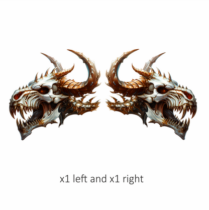 Skull Dragon Orange Vinyl Sticker Decal