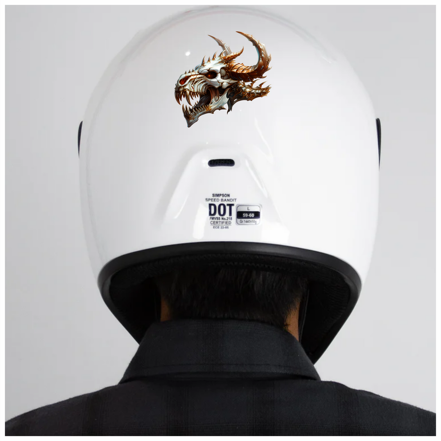 Skull Dragon Orange Vinyl Sticker Decal