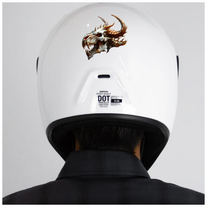 Skull Dragon Orange Vinyl Sticker Decal