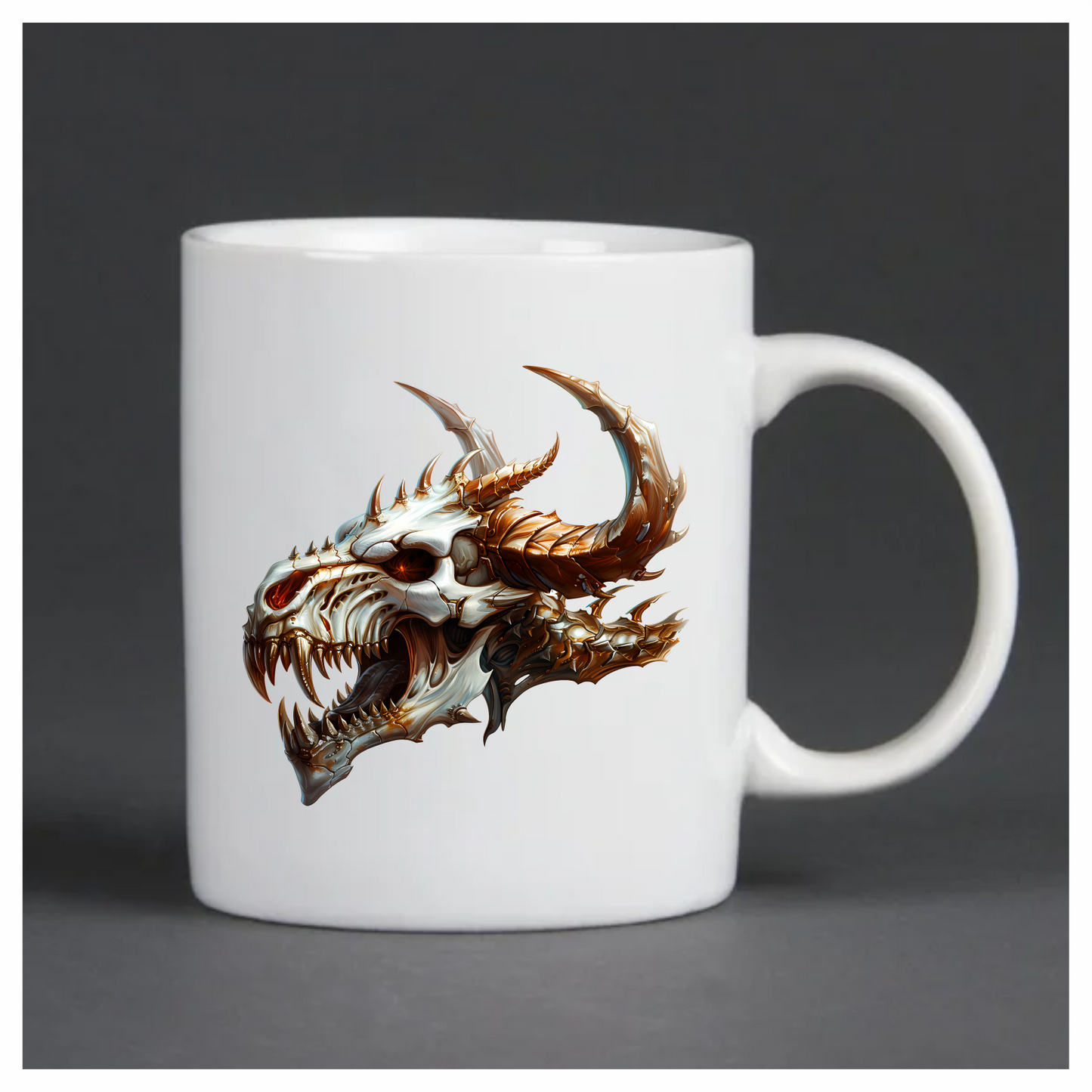 Skull Dragon Orange Vinyl Sticker Decal