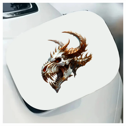 Skull Dragon Orange Vinyl Sticker Decal