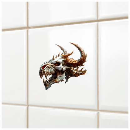 Skull Dragon Orange Vinyl Sticker Decal