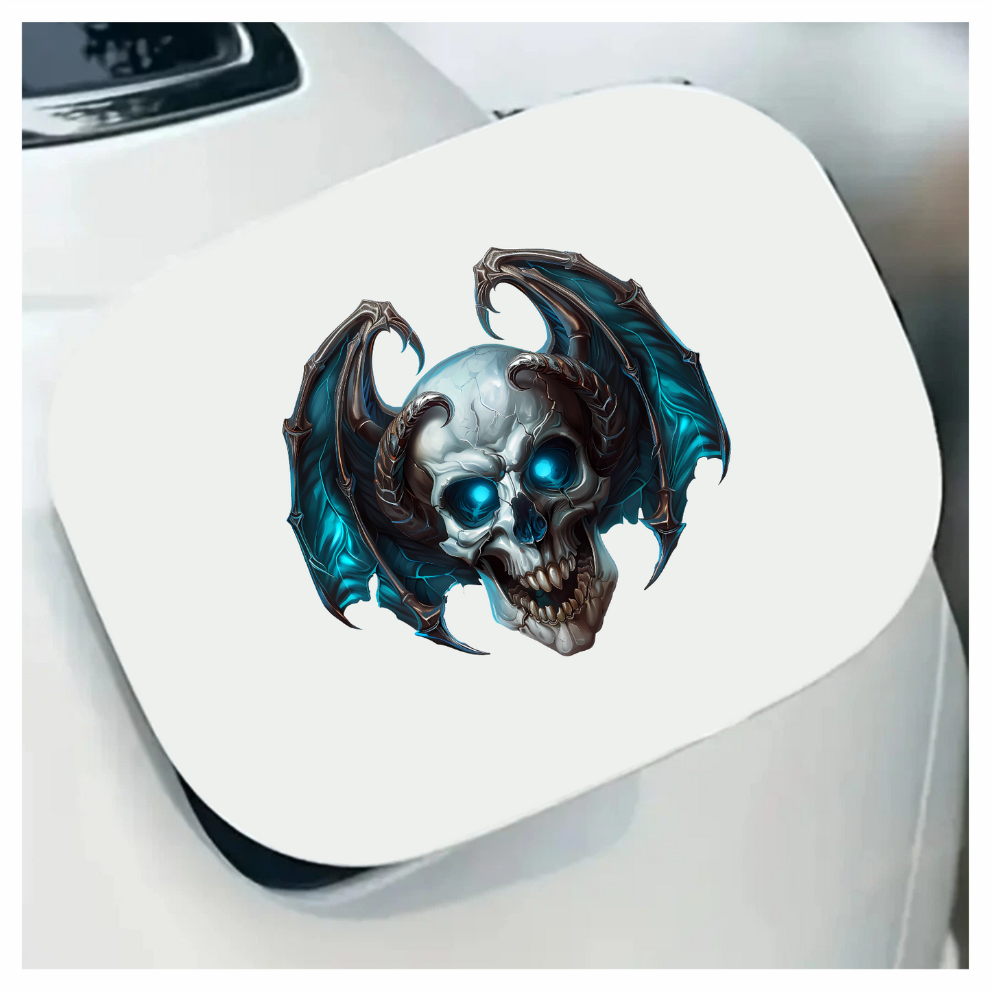 Skull Blue Wings Demon Devil Vinyl Sticker Decal