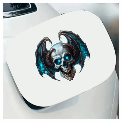 Skull Blue Wings Demon Devil Vinyl Sticker Decal