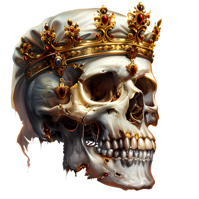 Skull Crown Gold White Teeth Vinyl Sticker Decal
