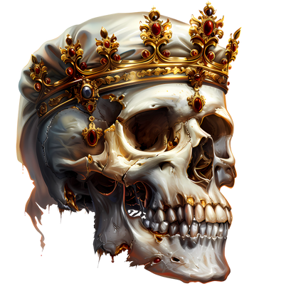 Skull Crown Gold White Teeth Vinyl Sticker Decal
