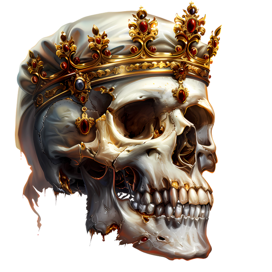 Skull Crown Gold White Teeth Vinyl Sticker Decal