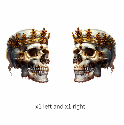 Skull Crown Gold White Teeth Vinyl Sticker Decal