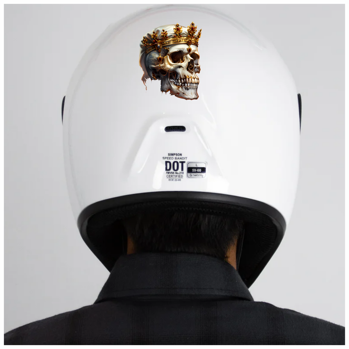 Skull Crown Gold White Teeth Vinyl Sticker Decal