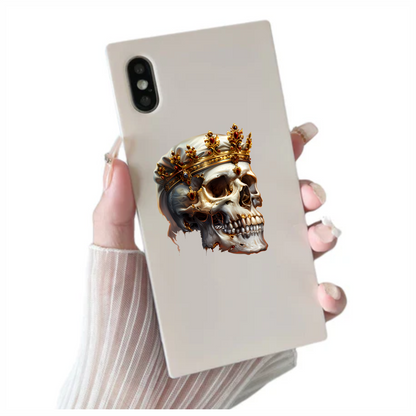 Skull Crown Gold White Teeth Vinyl Sticker Decal