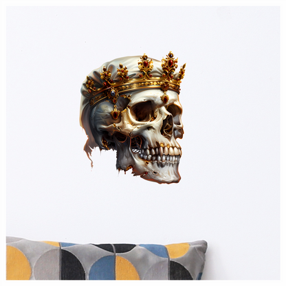 Skull Crown Gold White Teeth Vinyl Sticker Decal