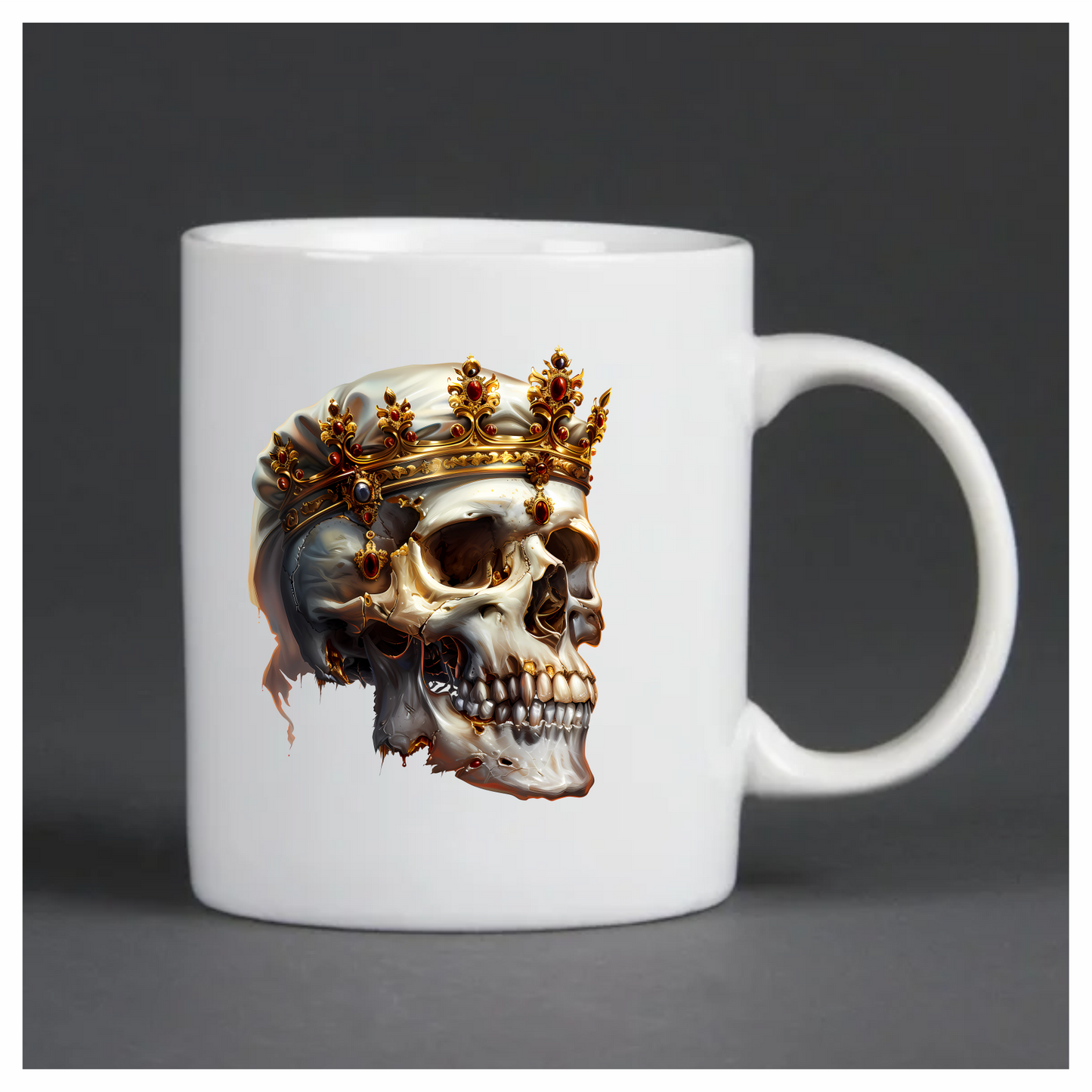 Skull Crown Gold White Teeth Vinyl Sticker Decal
