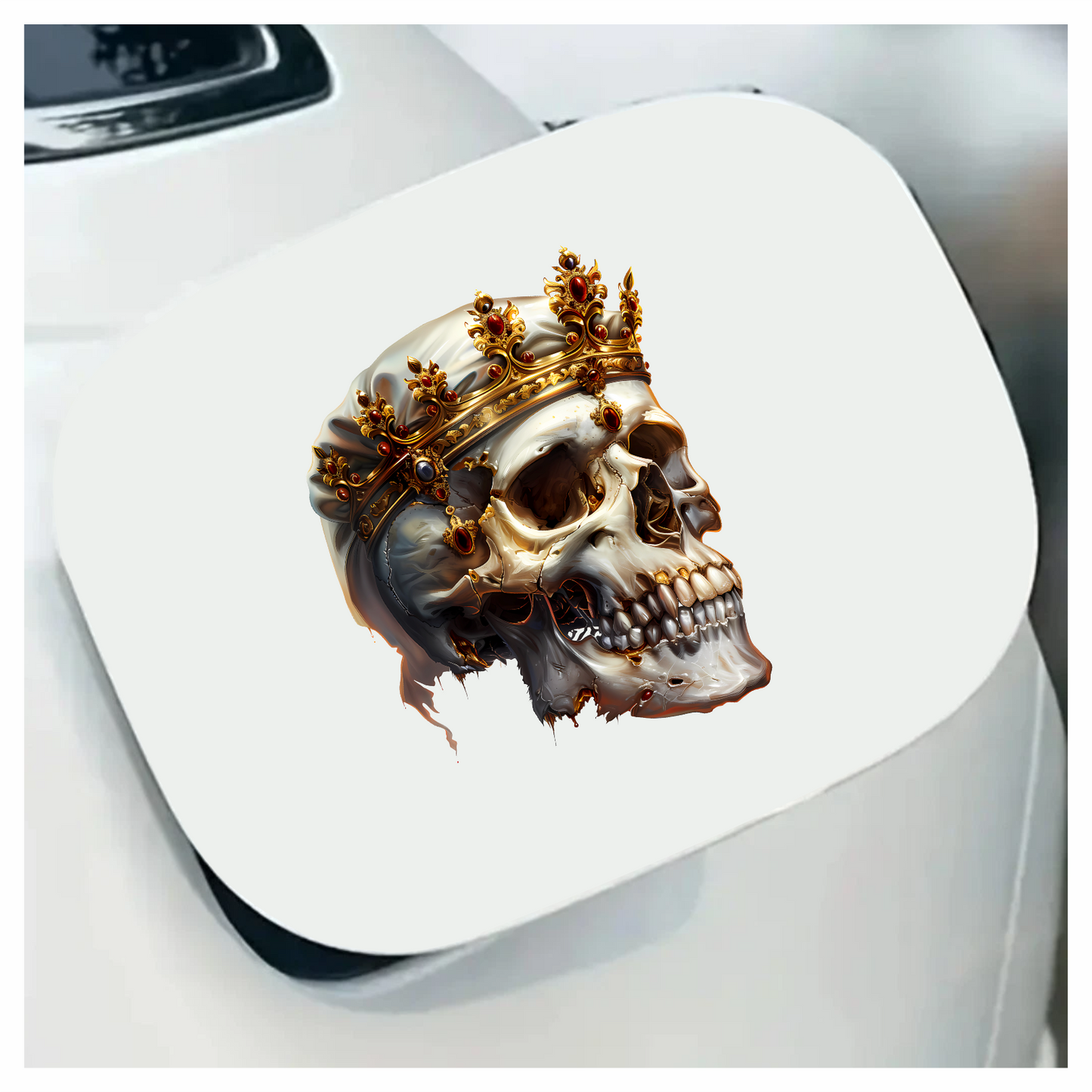Skull Crown Gold White Teeth Vinyl Sticker Decal