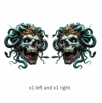Skull Green Snake Crown Cracked Eyes Vinyl Sticker Decal