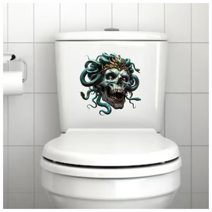 Skull Green Snake Crown Cracked Eyes Vinyl Sticker Decal
