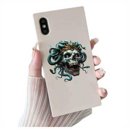 Skull Green Snake Crown Cracked Eyes Vinyl Sticker Decal