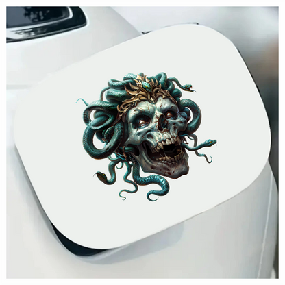 Skull Green Snake Crown Cracked Eyes Vinyl Sticker Decal