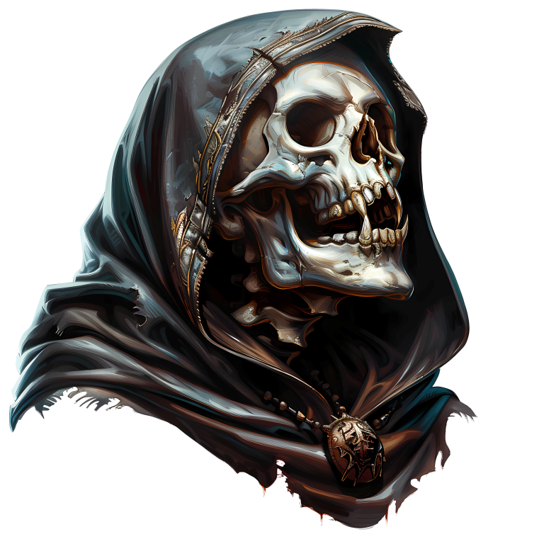 Skull Dark Cloak Bone Necklace Human Vinyl Sticker Decal