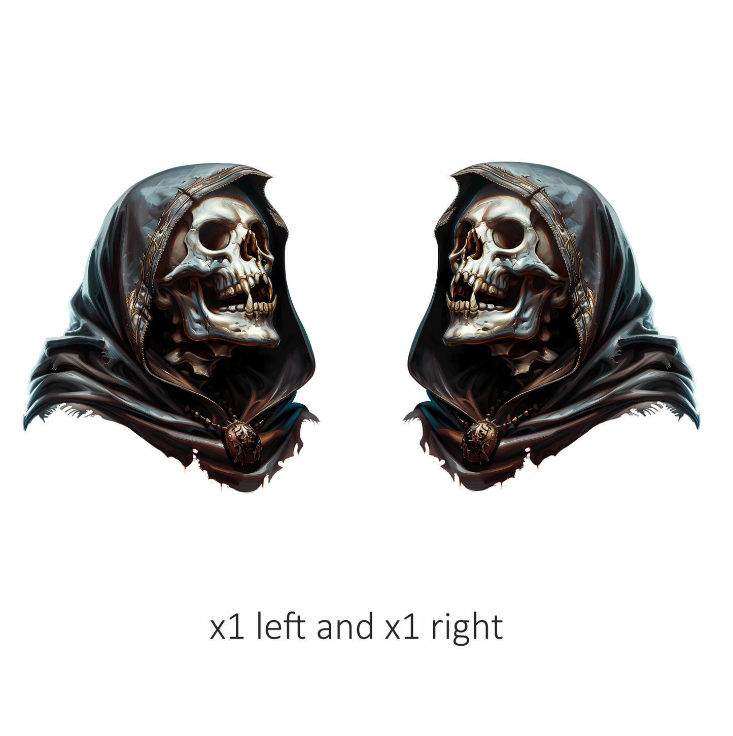 Skull Dark Cloak Bone Necklace Human Vinyl Sticker Decal