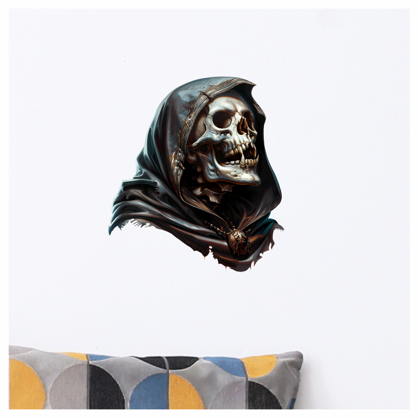 Skull Dark Cloak Bone Necklace Human Vinyl Sticker Decal