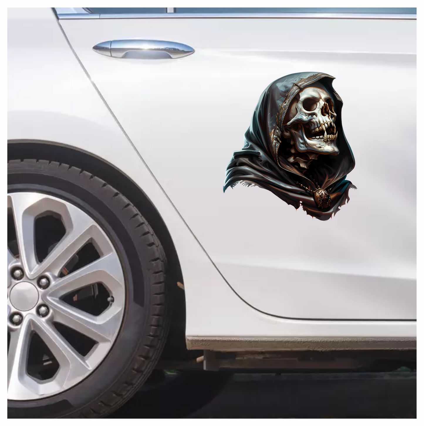 Skull Dark Cloak Bone Necklace Human Vinyl Sticker Decal