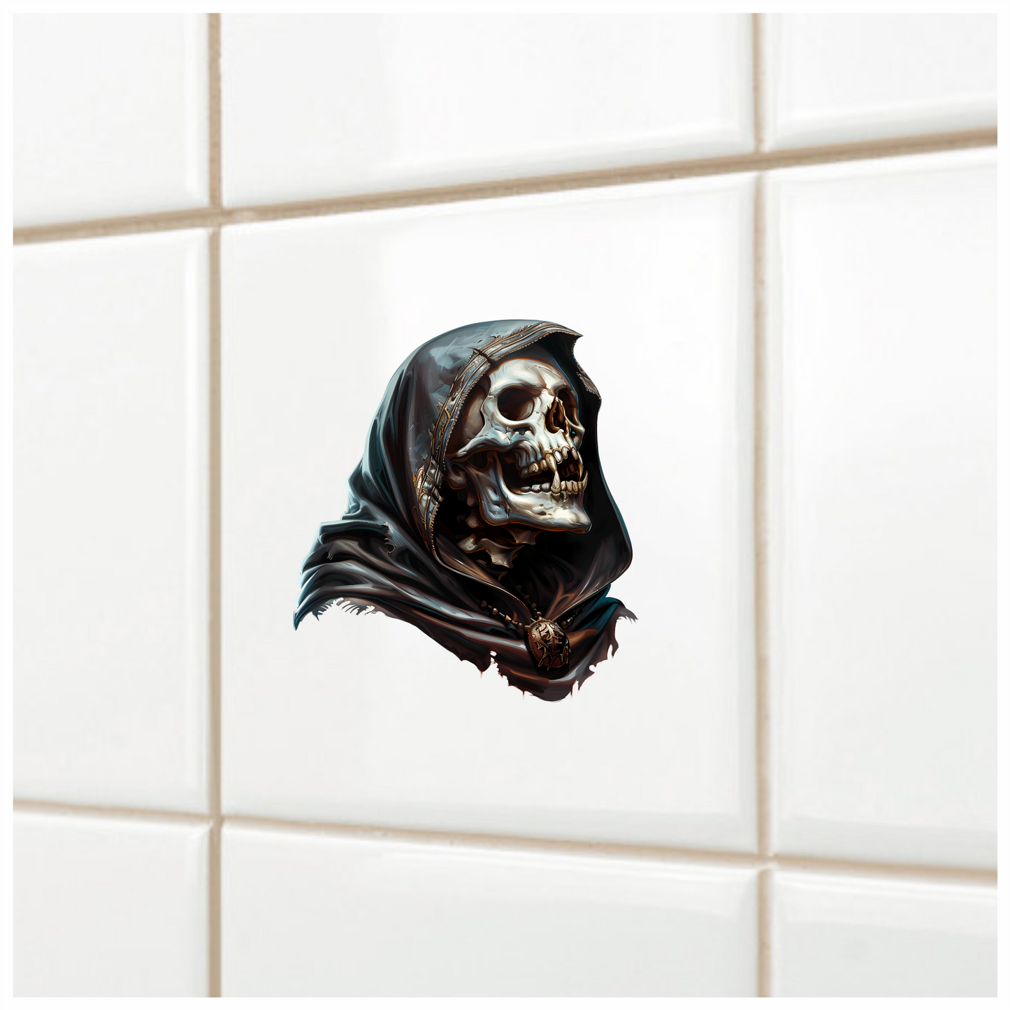 Skull Dark Cloak Bone Necklace Human Vinyl Sticker Decal