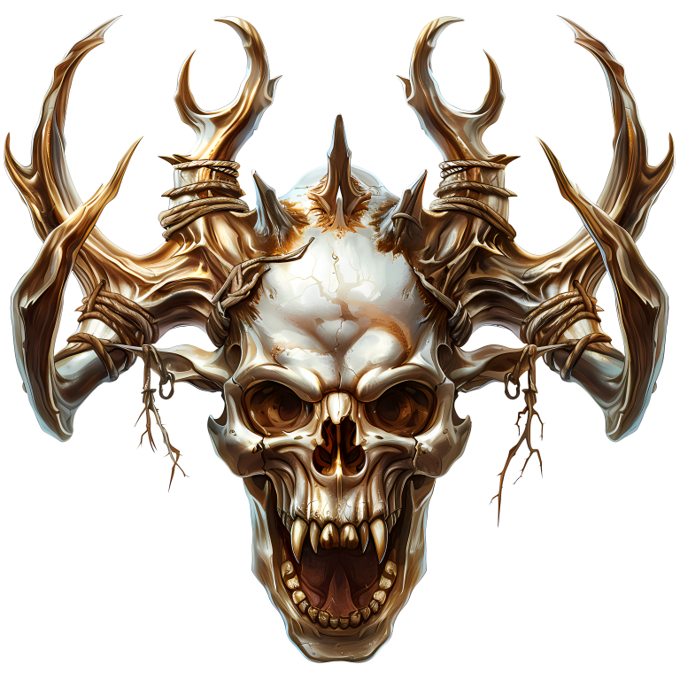 Skull White Horns Animal Predator Vinyl Sticker Decal
