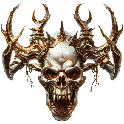 Skull White Horns Animal Predator Vinyl Sticker Decal