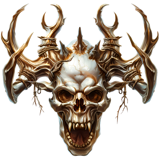 Skull White Horns Animal Predator Vinyl Sticker Decal