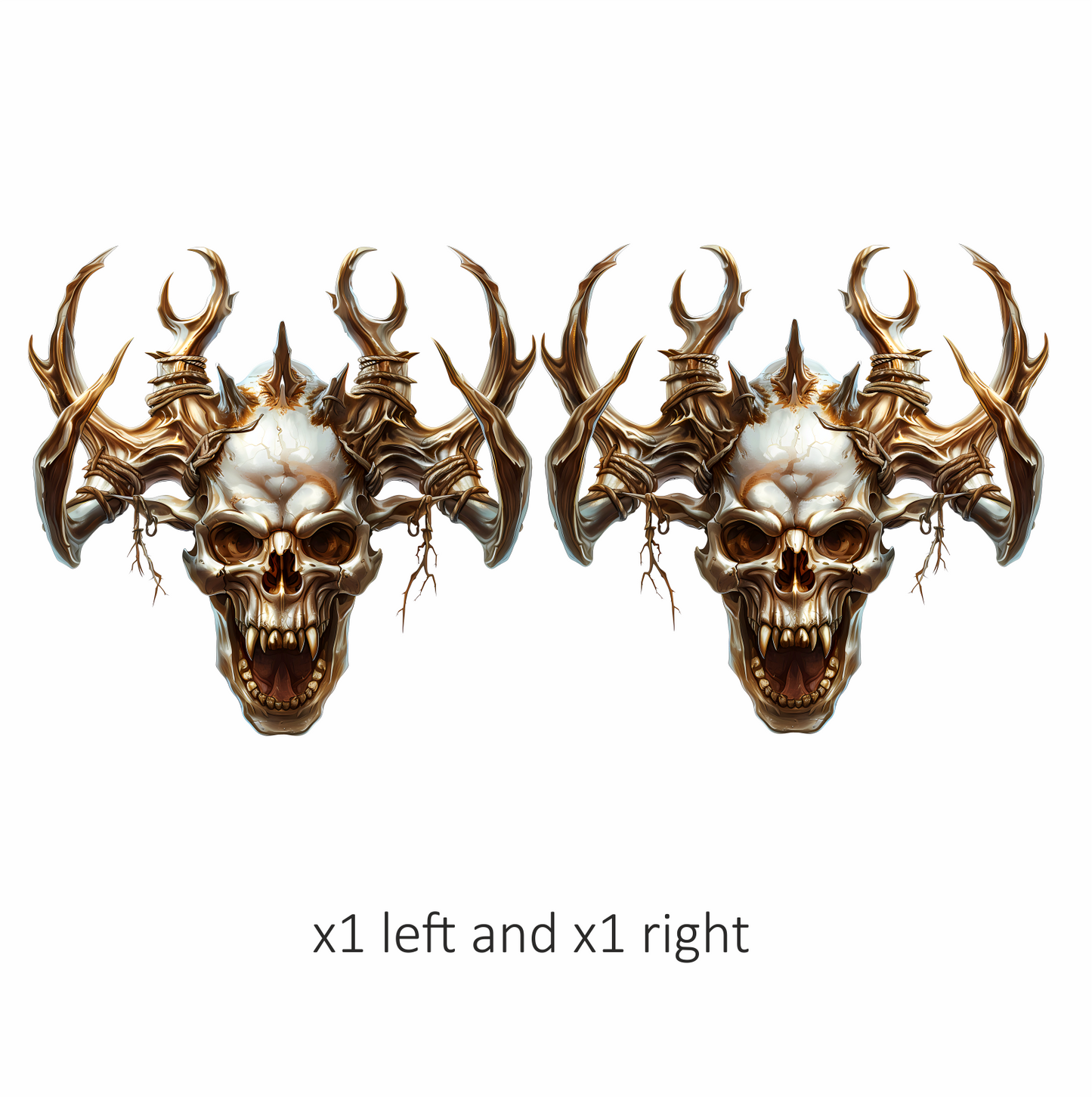 Skull White Horns Animal Predator Vinyl Sticker Decal