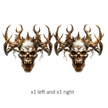 Skull White Horns Animal Predator Vinyl Sticker Decal