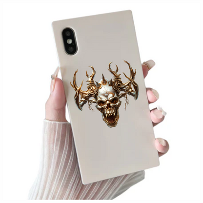Skull White Horns Animal Predator Vinyl Sticker Decal